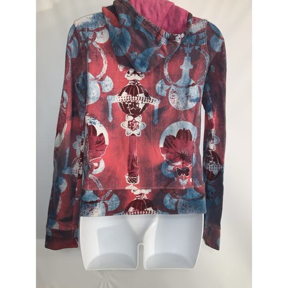 Custo Barcelona Y2K Peacock Embroidered Zip Jacket Size 2 Small - Picture 2 of 7